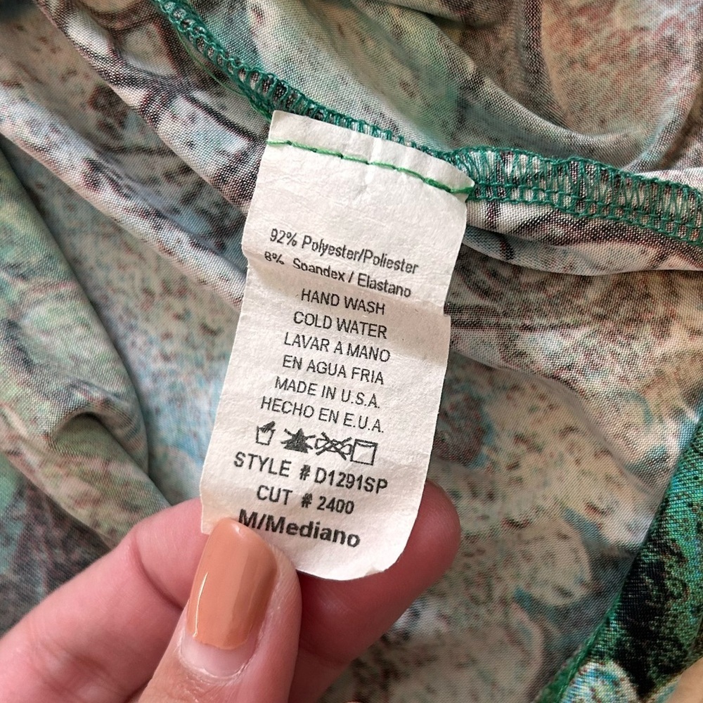 Y2K Young & Joy Green Paisley Halter Midi Dress - Picture 3 of 5